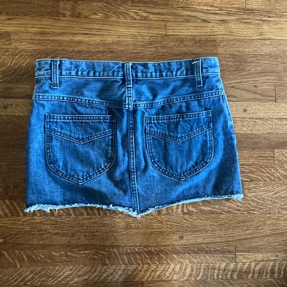 Free People Denim Mini Skirt Size 4 - Picture 3 of 4